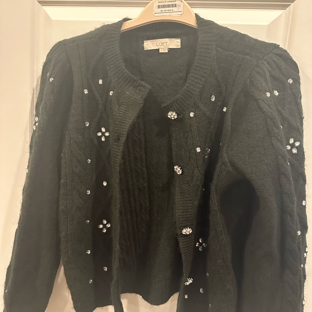 Ann Taylor Loft, black beaded sweater, no tags, however, never worn